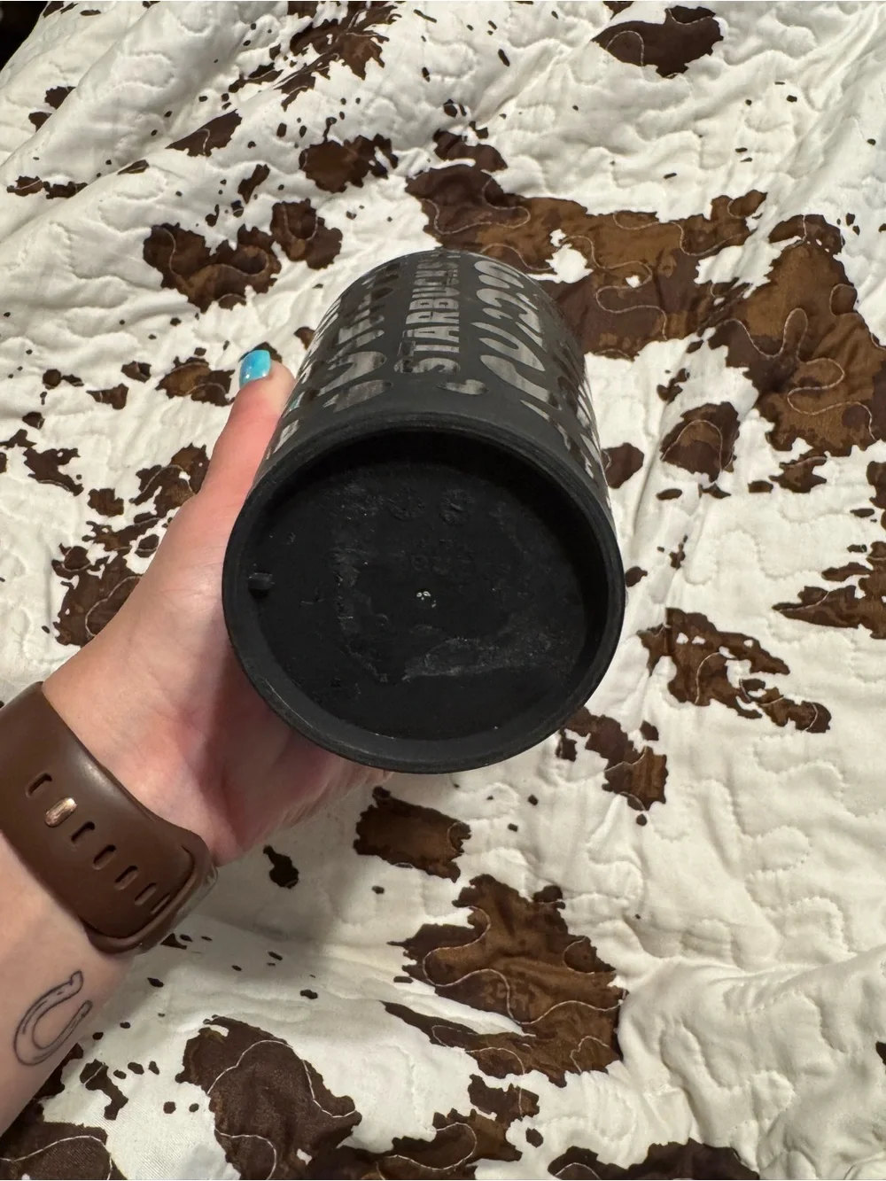 Starbucks matte black cheetah vinyl customized Grande tumblr
